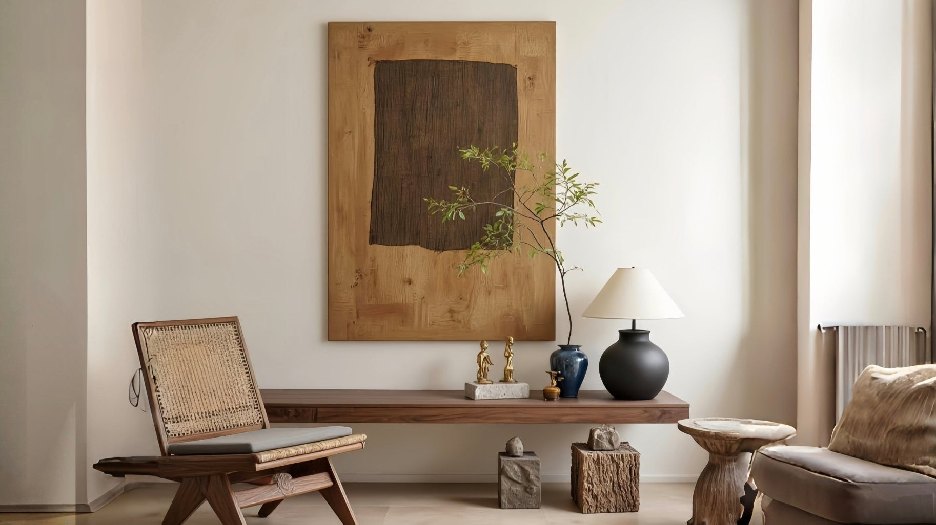 How to match different shades of paintings with furniture colors in the same space
