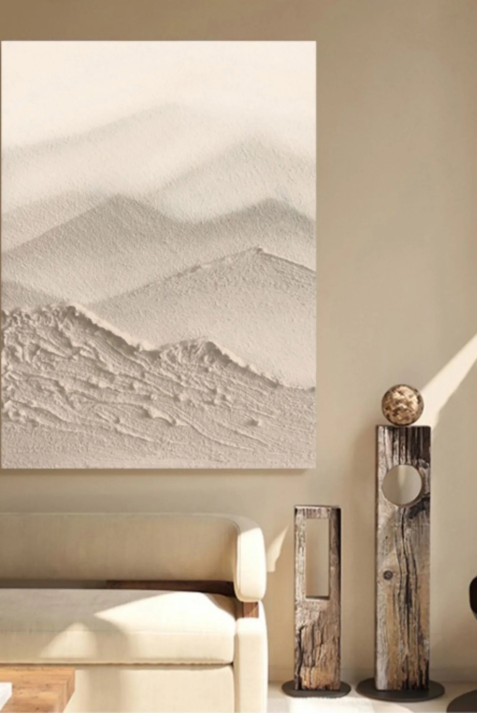 Abstract Textured Mountain Art Painting | Nature-Themed Living Room Decor Painting