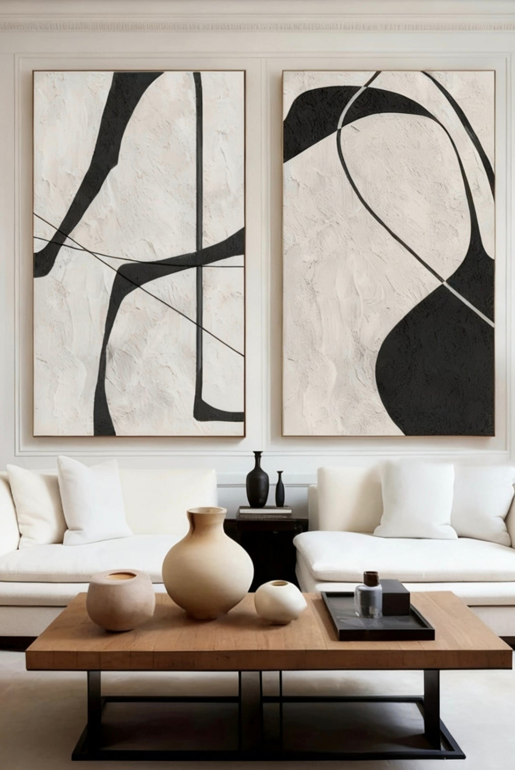 Minimalist art decorative paintings - bringing a tranquil atmosphere to a modern living room/bedroom.