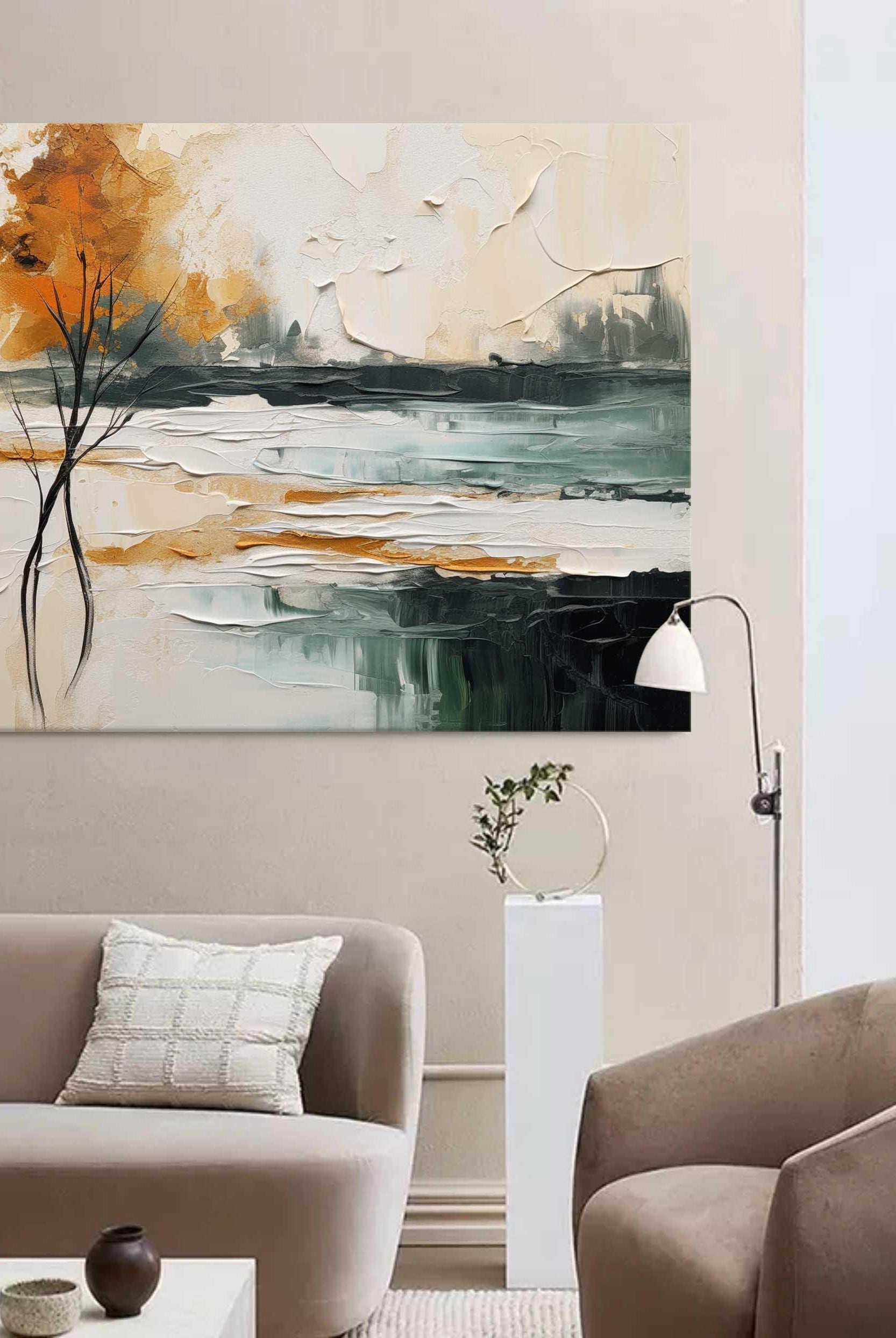 Hand-painted landscape-themed decorative paintings | Living room decorative wall art
