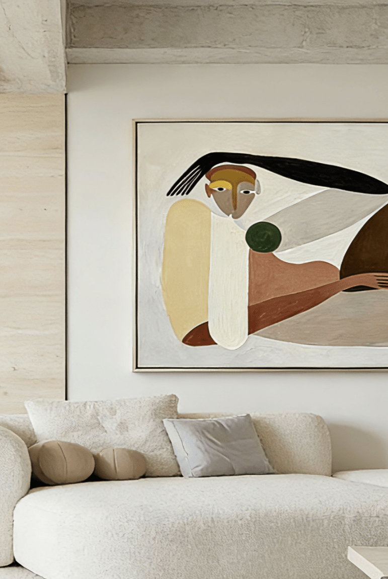 Abstract portrait decorative painting | Living room wall art