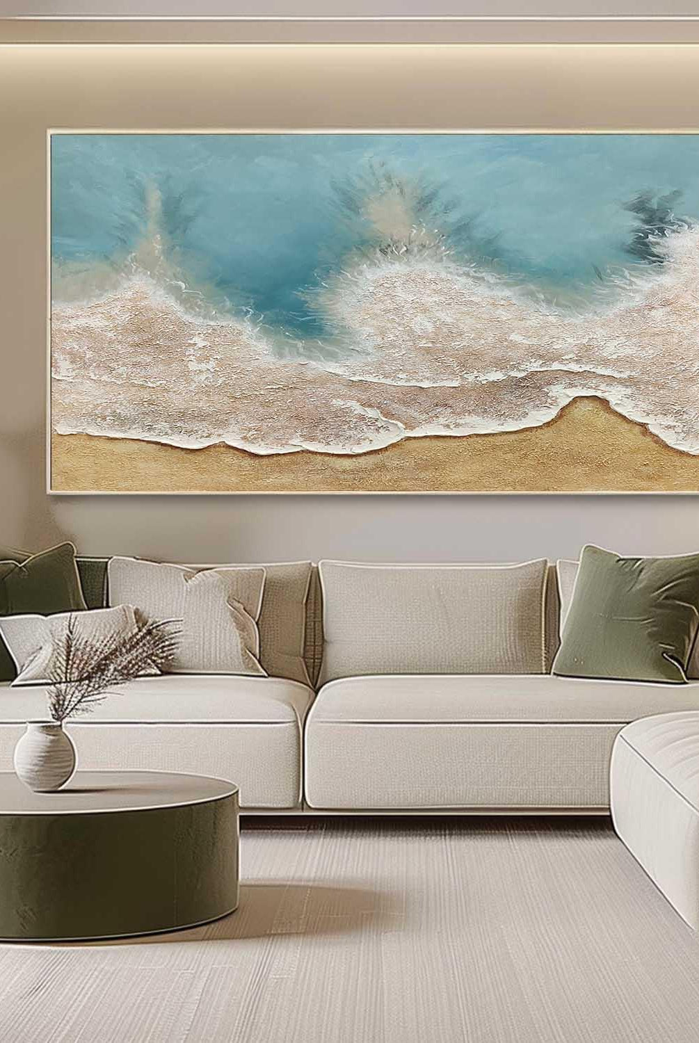 Abstract ocean-themed decorative paintings | Living room decorating ideas-wall art