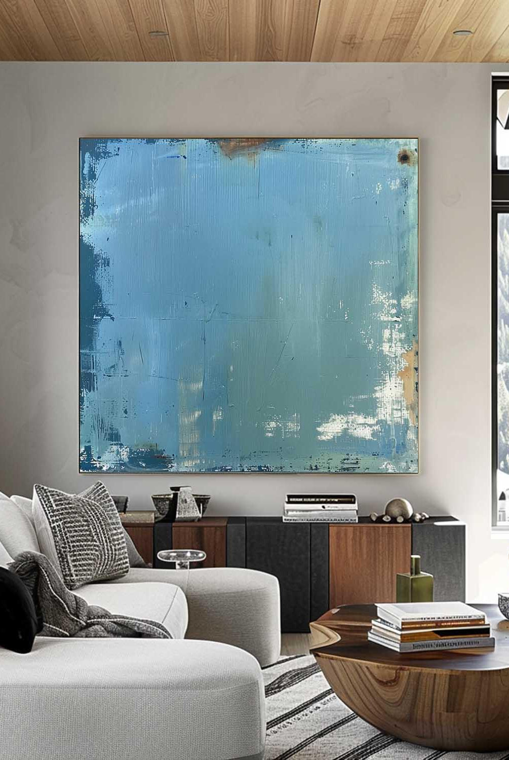 Hand-painted square decorative painting | Suitable for modern minimalist spaces