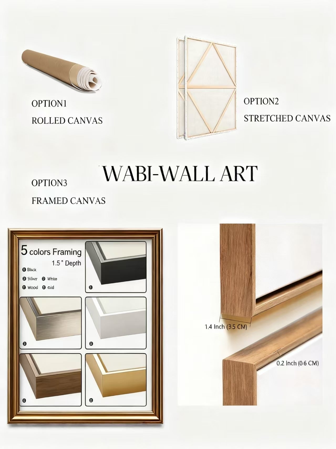 WABI-Wall Art Hand-Painted Decorative Painting Frame Display Instructions