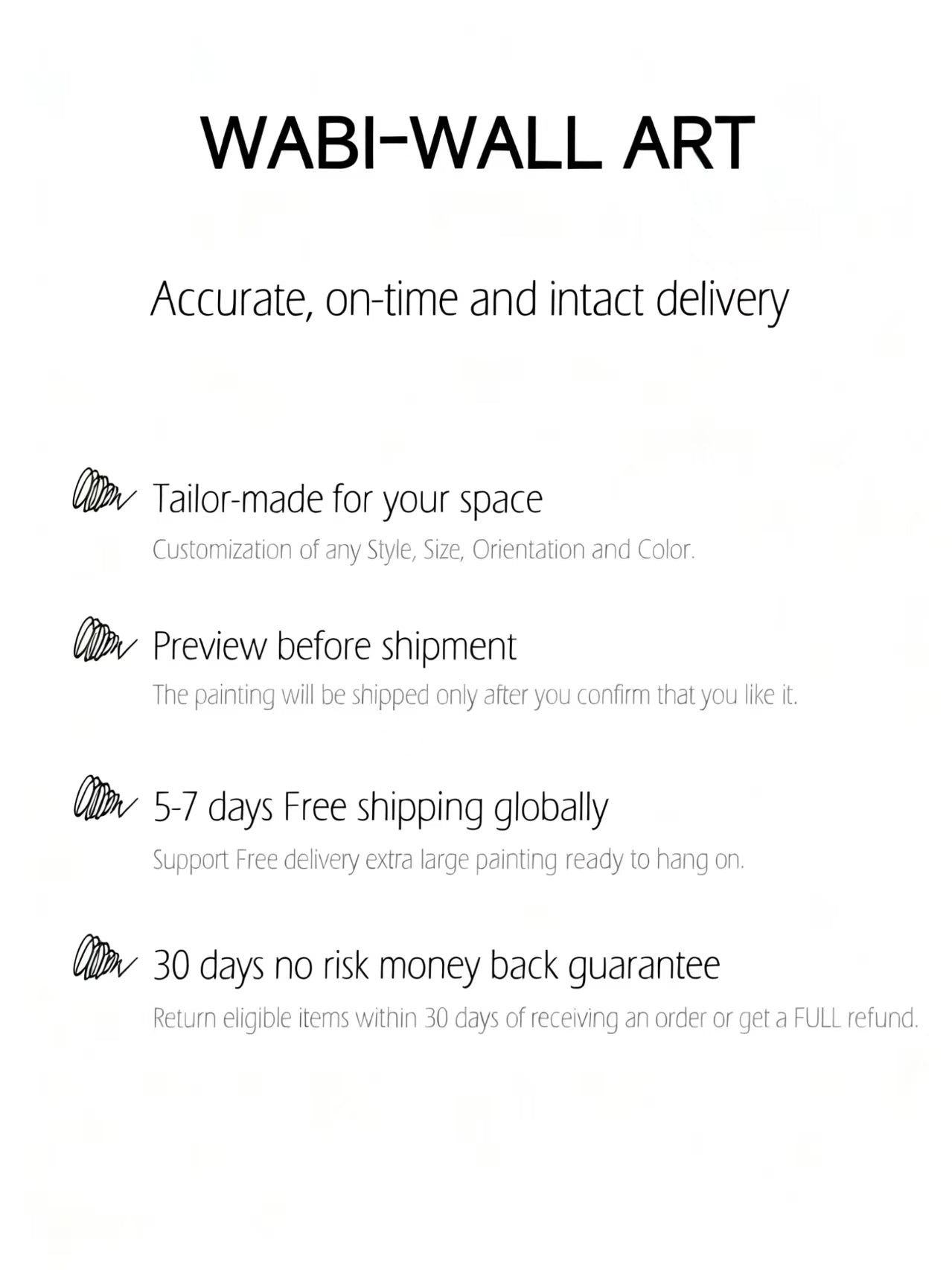 WABI-Wall Art Hand-Painted Decorative Paintings Shipping Policy