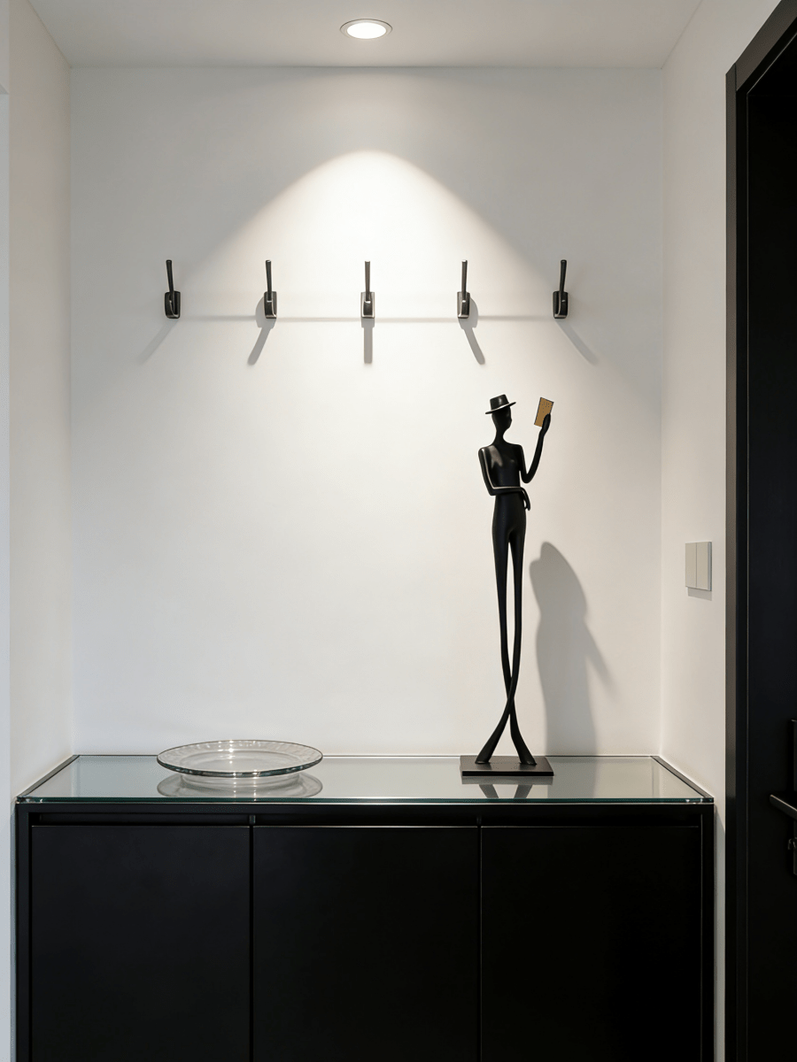 abstract male figure reading a gold book, 51cm tall matte black metal sculpture for home office shelf decor