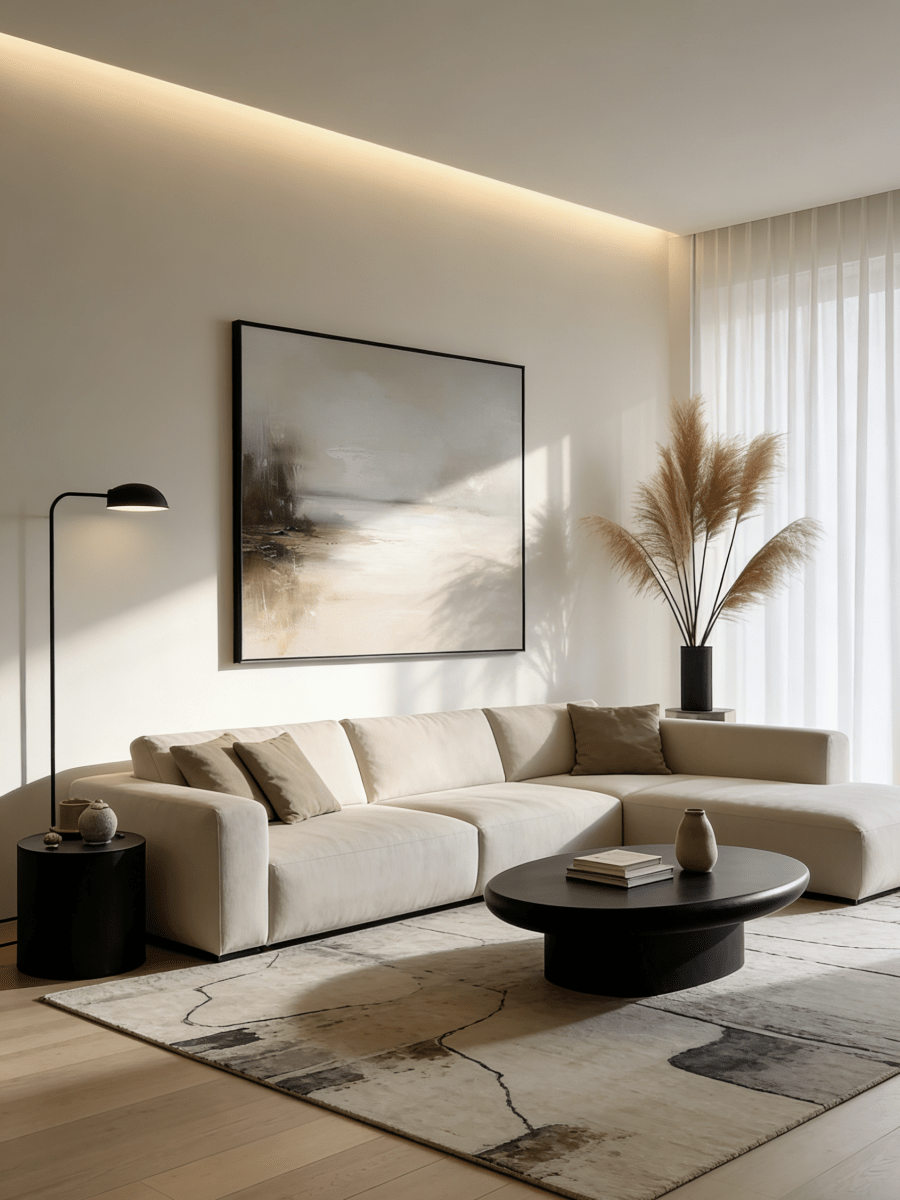 Original textured mist landscape painting - meditative wall art for bedroom or study decor