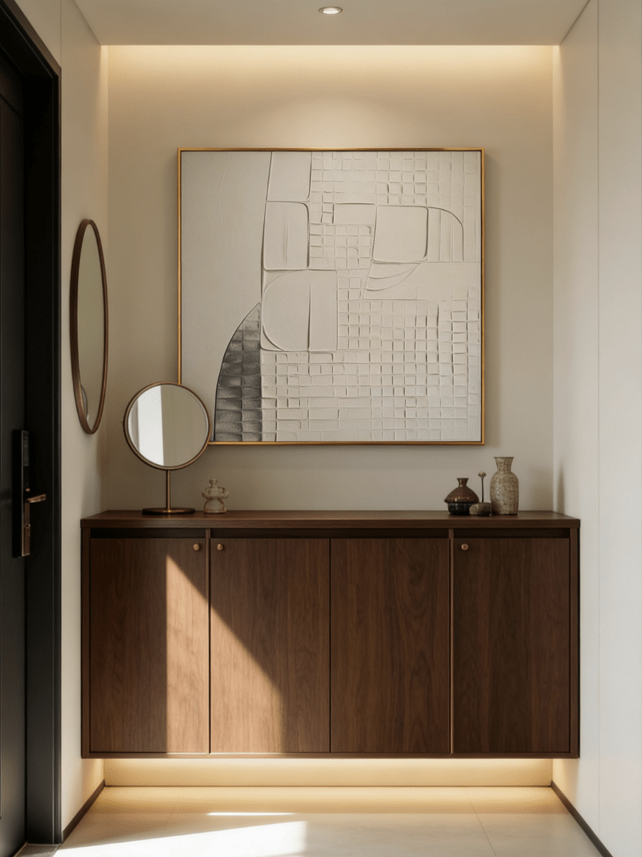 textural geometric painting– relief-style impasto blocks in neutral tones, minimalist abstract art for modern interiors