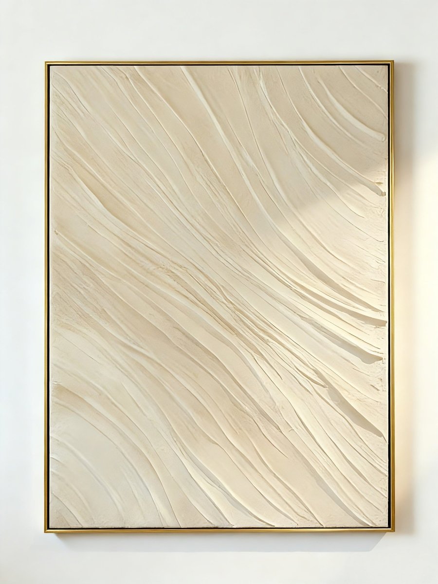 Hand-painted plaster texture abstract painting on solid color background, modern wall art for living room