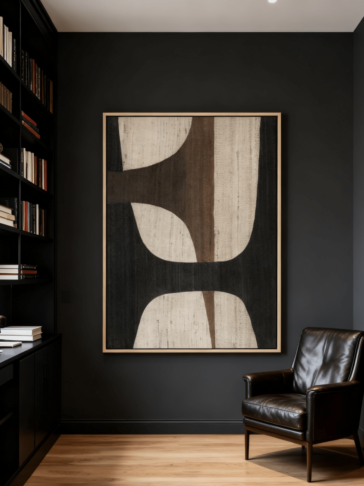 Original textured abstract painting - hand-painted woodgrain artwork , modern organic wall art for living room decor