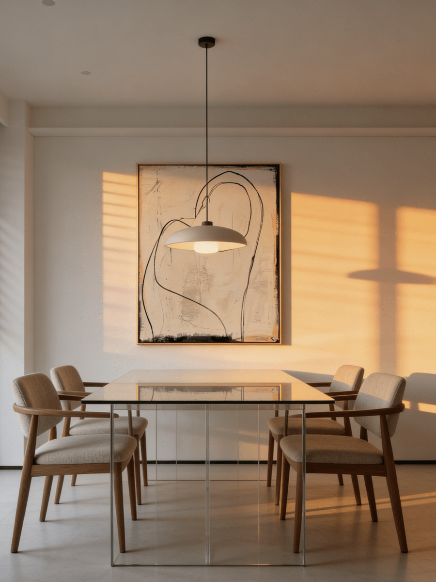 minimalist abstraction painting – fluid charcoal lines on textured beige background, body-positive wall art