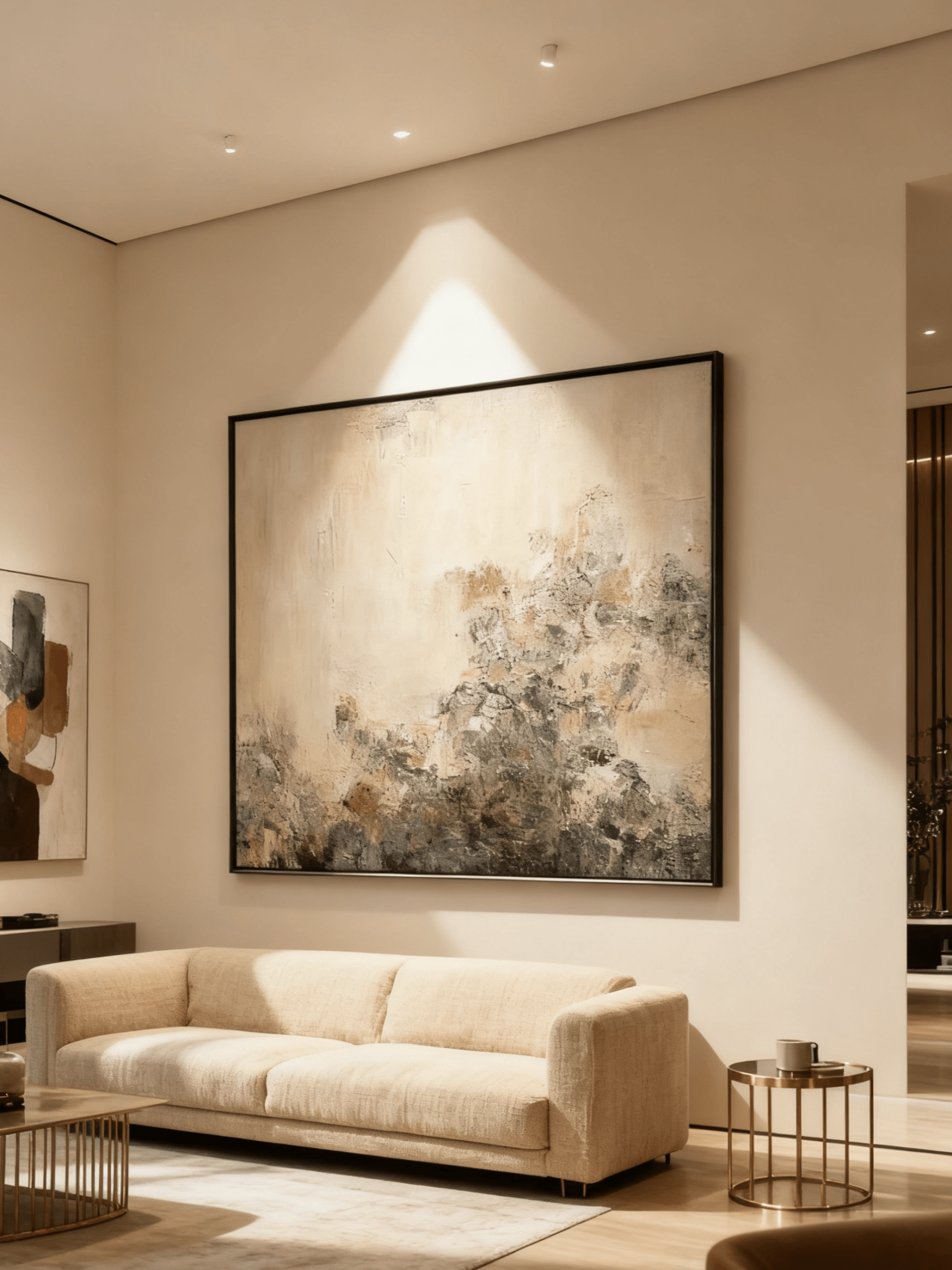 Wabi-Sabi Textured Wall Art | Hand-Painted Flower on Weathered Wall Painting