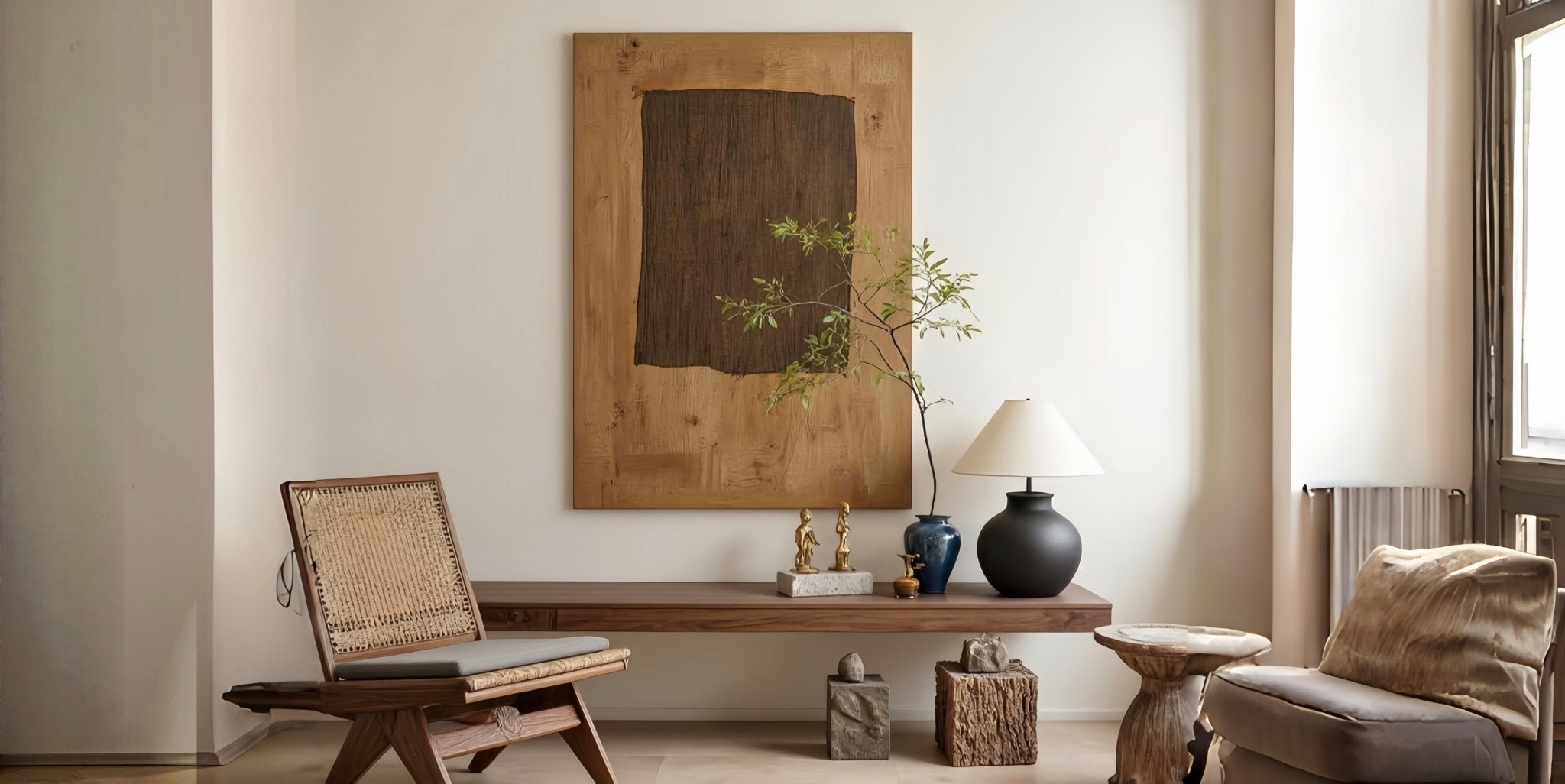 How to match different shades of paintings with furniture colors in the same space