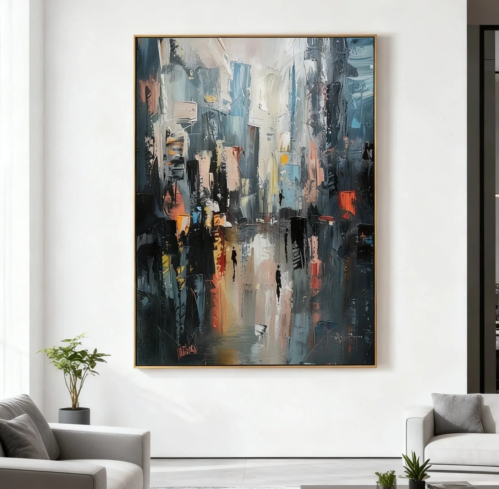 Urban street scene themed art paintings - decorative paintings for restaurant or study walls