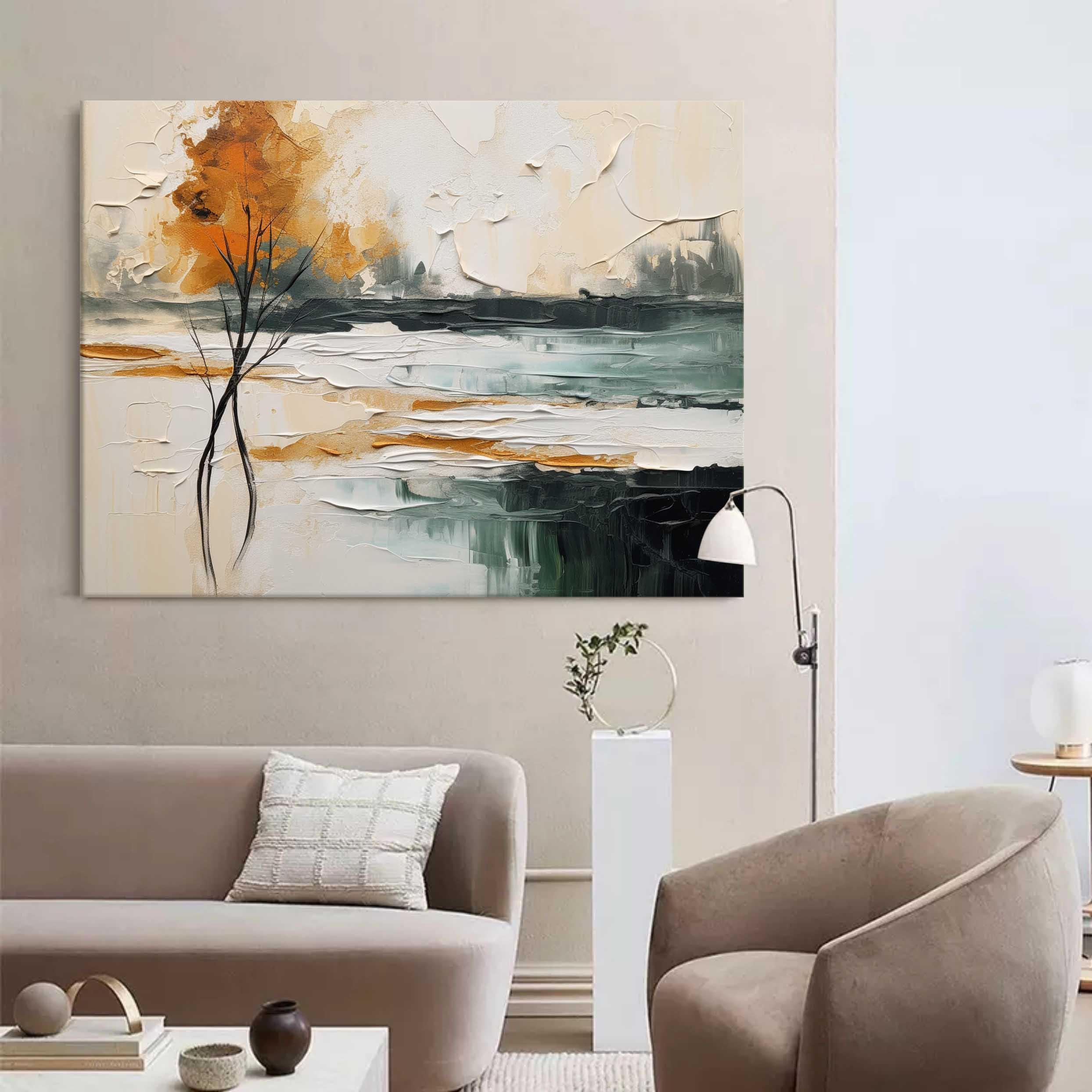 Hand-painted landscape-themed decorative paintings | Living room decorative wall art