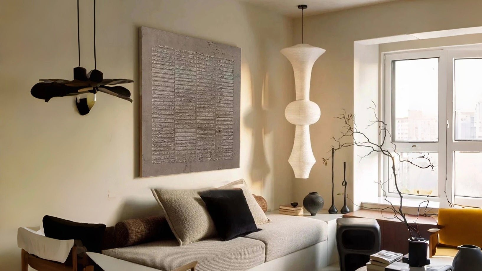 Wabi-sabi art, hand-painted abstract paintings, create a meditative and tranquil atmosphere in your home.