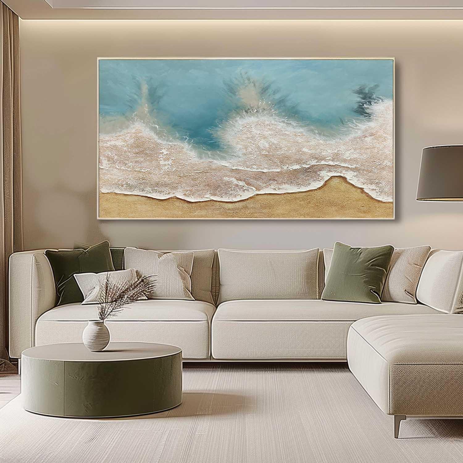 Abstract ocean-themed decorative paintings | Living room decorating ideas-wall art