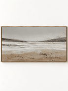 Horizontal textured coastal shoreline oil painting on canvas by Evelyn Li - WABI Wall Art