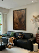Hand-painted rustic deer silhouette wall art featuring textured brown and copper tones on canvas, wildlife-inspired artwork for living room, lodge, cabin, and farmhouse decor.