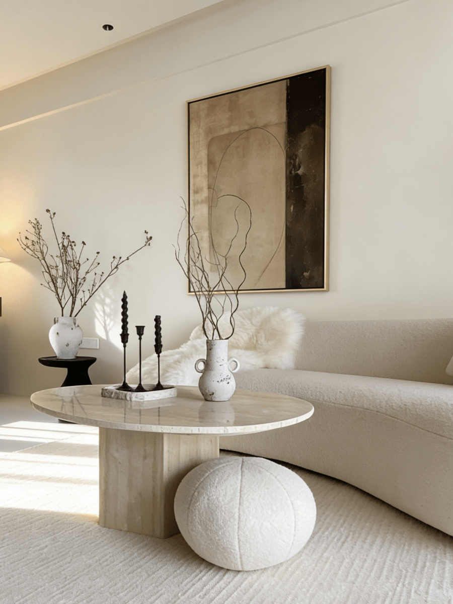 wabi-sabi wall art | Original mixed media abstract painting - organic wall art for living room or bedroom decor