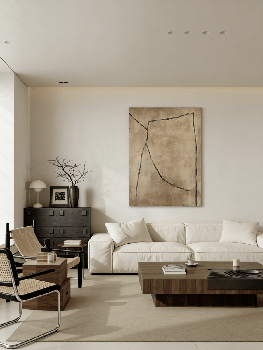 WABI-SABI abstract painting  - boundary art for modern minimalist or wabi-sabi interior decor