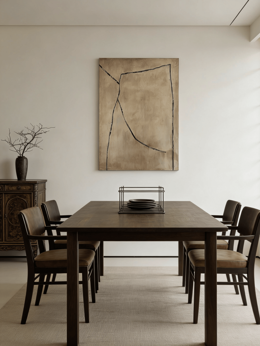 WABI-SABI abstract painting  - boundary art for modern minimalist or wabi-sabi interior decor