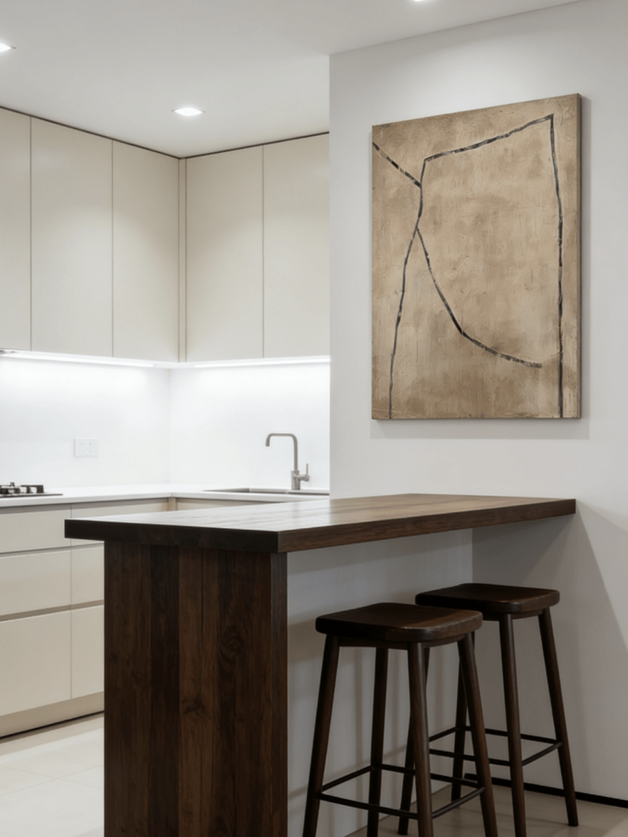 WABI-SABI abstract painting  - boundary art for modern minimalist or wabi-sabi interior decor