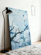 Whimsical tree and sky wall art displayed in modern living room, creating dreamy home decor atmosphere