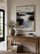 Hand painted monochrome landscape canvas for living room, bedroom and entryway decor