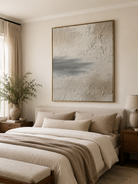 Neutral abstract wall art with raised wabi sabi texture for modern interiors