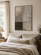 Minimalist geometric wall art with sculptural texture