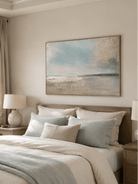 Neutral beach wall art for modern coastal interiors
