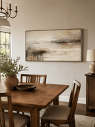 Neutral textured wetland wall art in ivory, sepia and charcoal