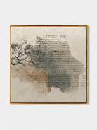 Hand-painted neutral textured geometric wall art with layered ivory, taupe and grey architectural relief by Eliot Vermeer
