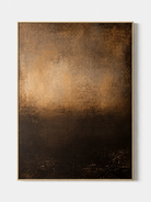 Bronze abstract wall art with warm brown, espresso and charcoal tones on a clean white background