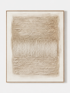Hand-painted neutral textured abstract wall art in warm ivory and beige by Eliot Vermeer on a white background
