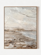 Hand-painted neutral coastal wall art in ivory greige taupe and stone gray with rich texture by Evelyn Li