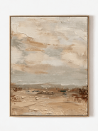 Hand-painted neutral abstract landscape wall art in ivory beige greige and muted sage by Evelyn Li