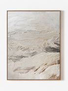 Hand-painted minimalist textured abstract landscape painting in ivory, beige and taupe by Evelyn Li on a white background