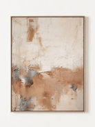 Hand-painted modern organic abstract painting in cream, blush beige, terracotta and gray by Akari Kobayashi
