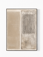 Hand-painted neutral textured wall art with beige panel and ivory vertical relief by Eliot Vermeer