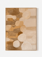 Hand-painted neutral textured wall art with organic ivory circles and warm sand beige tones by Eliot Vermeer