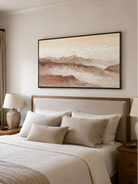 Minimalist abstract landscape artwork in beige and blush brown