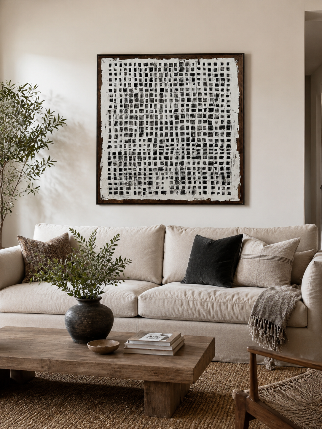 Architectural inspired monochrome wall art for modern interiors
