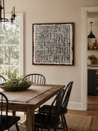 Modern minimalist geometric wall art with hand-painted grid texture
