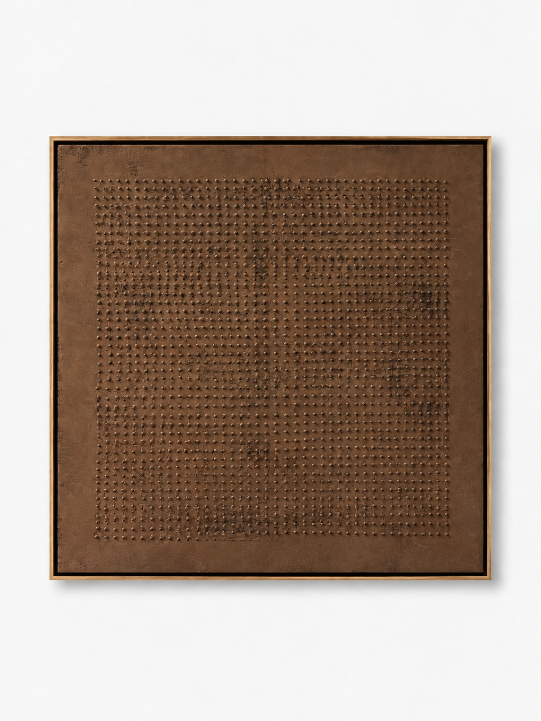 Hand-painted brown textured wall art with monochrome earth tones and sculptural raised relief by Eliot Vermeer