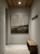 Original abstract landscape painting - textured earth tone artwork, wabi-sabi style wall art for living room or study decor