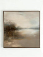 soft abstract art in muted earth tones with textured glazing, atmospheric wall decor for bedroom or meditation space