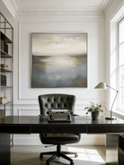 Original mirrored abstract landscape painting - meditative wall art for bedroom or calm interior decor