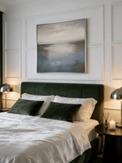 Original mirrored abstract landscape painting - meditative wall art for bedroom or calm interior decor